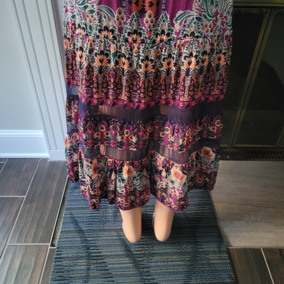 Anthropologie Lovett boho tiered Tunic maxi Dress. - Picture 8 of 12
